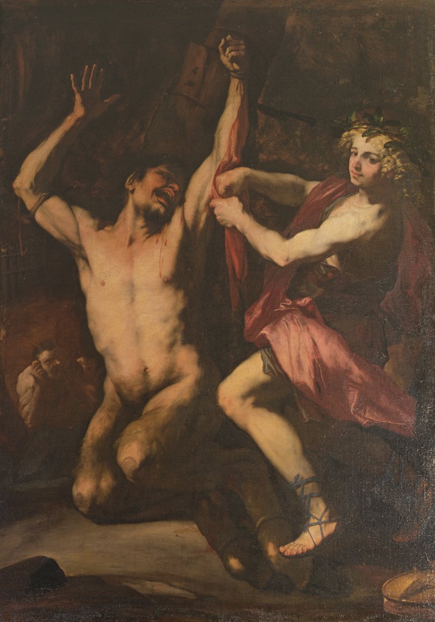 Apollo ja Marsia, n. 1678 (öljy kankaalle) tekijältä Luca Giordano