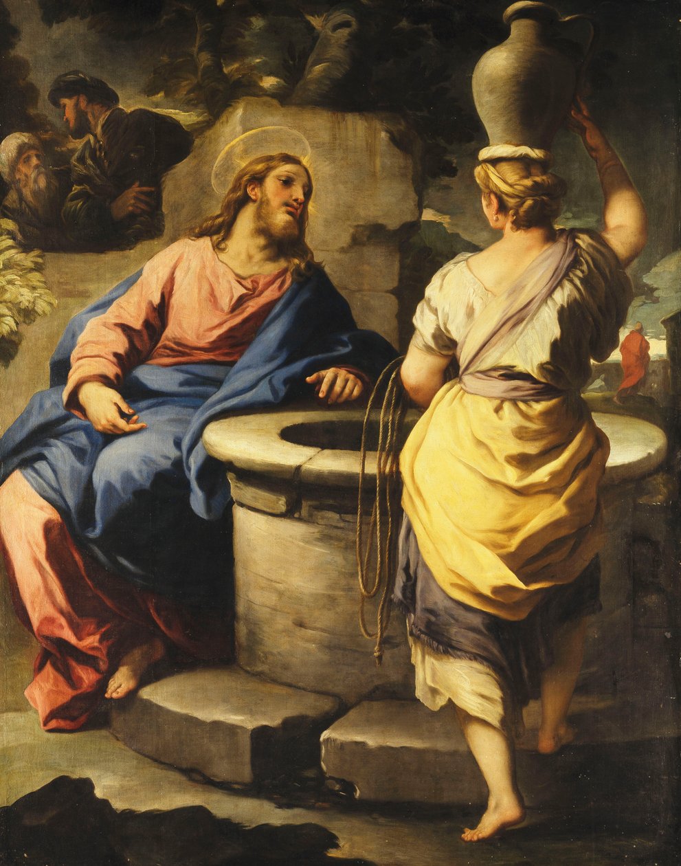 Kristus ja Samarian nainen kaivolla, n. 1697 tekijältä Luca Giordano