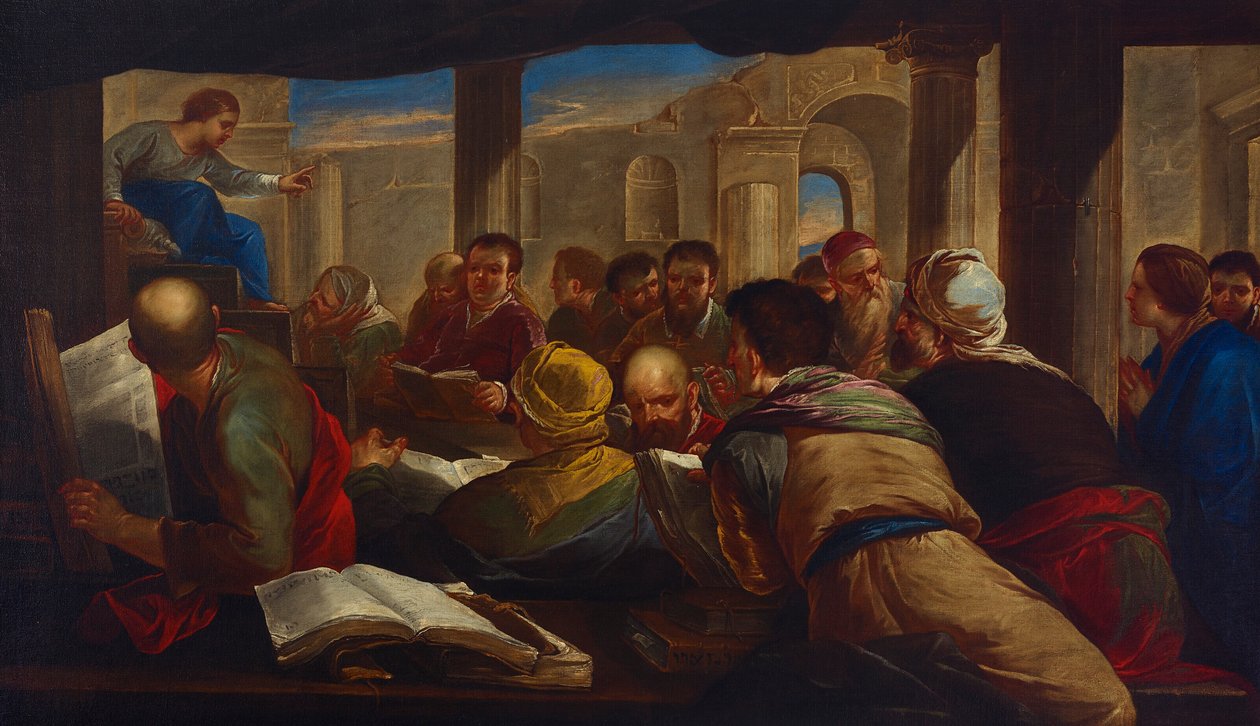 Kristus kiistelee lääkäreiden kanssa tekijältä Luca Giordano