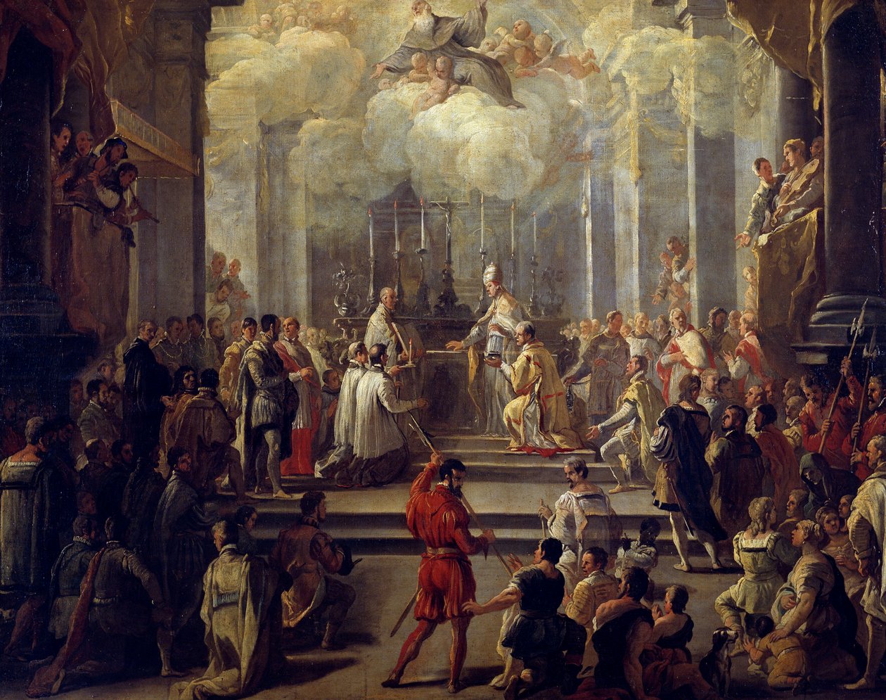 Papin vihkiminen, Luca Giordano (1634-1705), öljy kankaalle tekijältä Luca Giordano