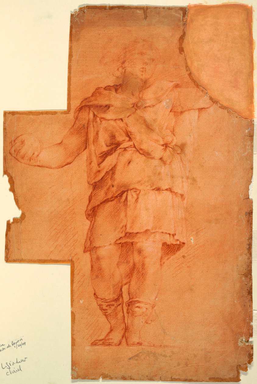 Piirustus, Seisovan hahmon tutkimus, n. 1670-1700 tekijältä Luca Giordano