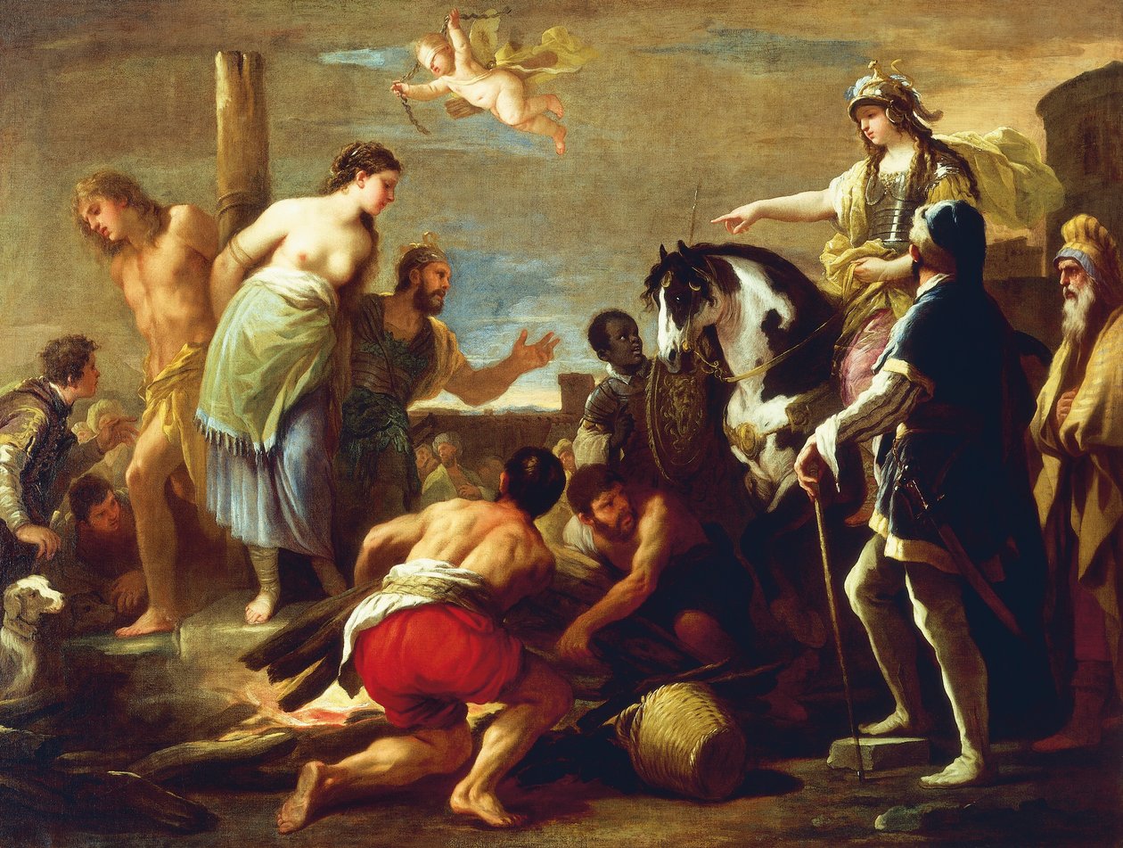 Olindo ja Sophronia, Luca Giordano, öljy kankaalle tekijältä Luca Giordano