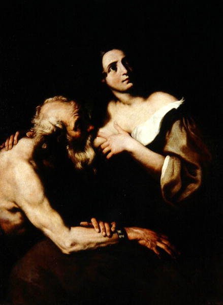 Roman Charity (öljy kankaalle) tekijältä Luca Giordano