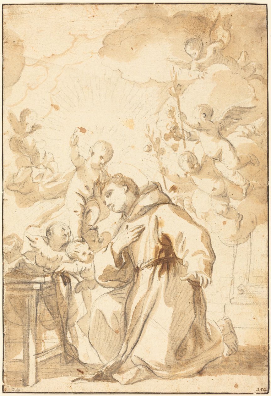 Pyhä Antonius Padovalainen tekijältä Luca Giordano