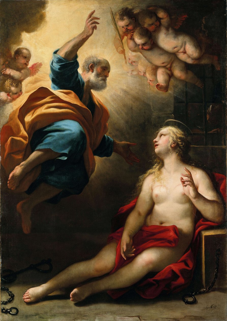 Pyhä Pietari parantaa Pyhän Agatan tekijältä Luca Giordano