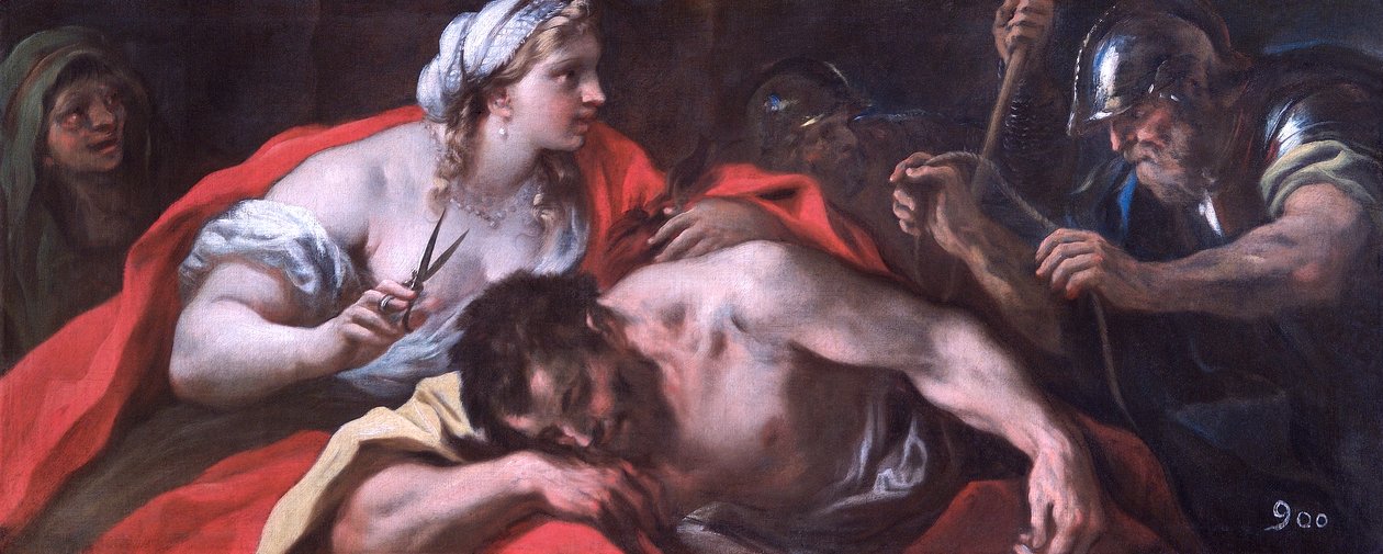Simson ja Delilah, n. 1696 (öljy kankaalle) tekijältä Luca Giordano