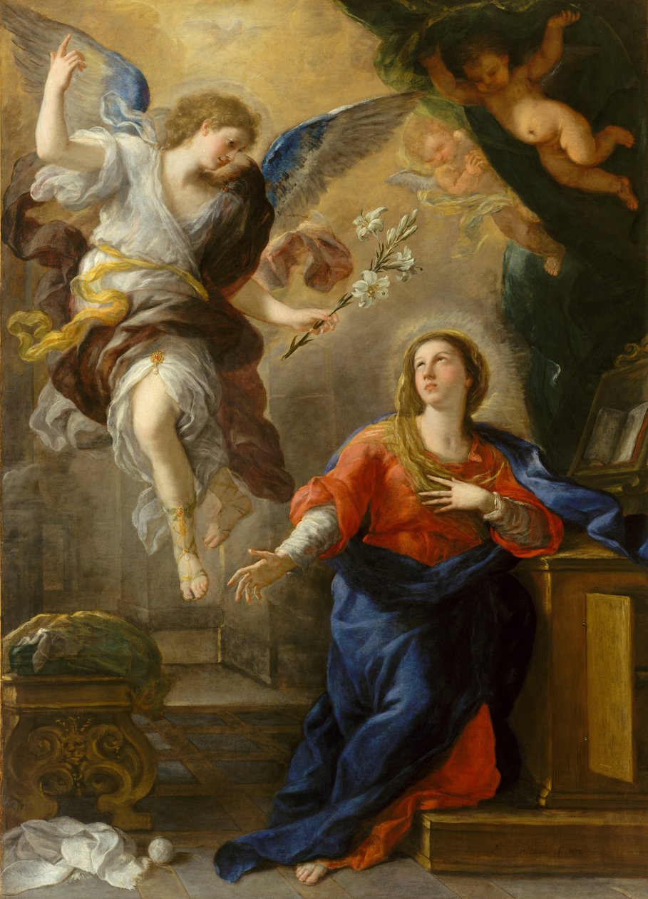 Marian ilmestys, 1672 tekijältä Luca Giordano