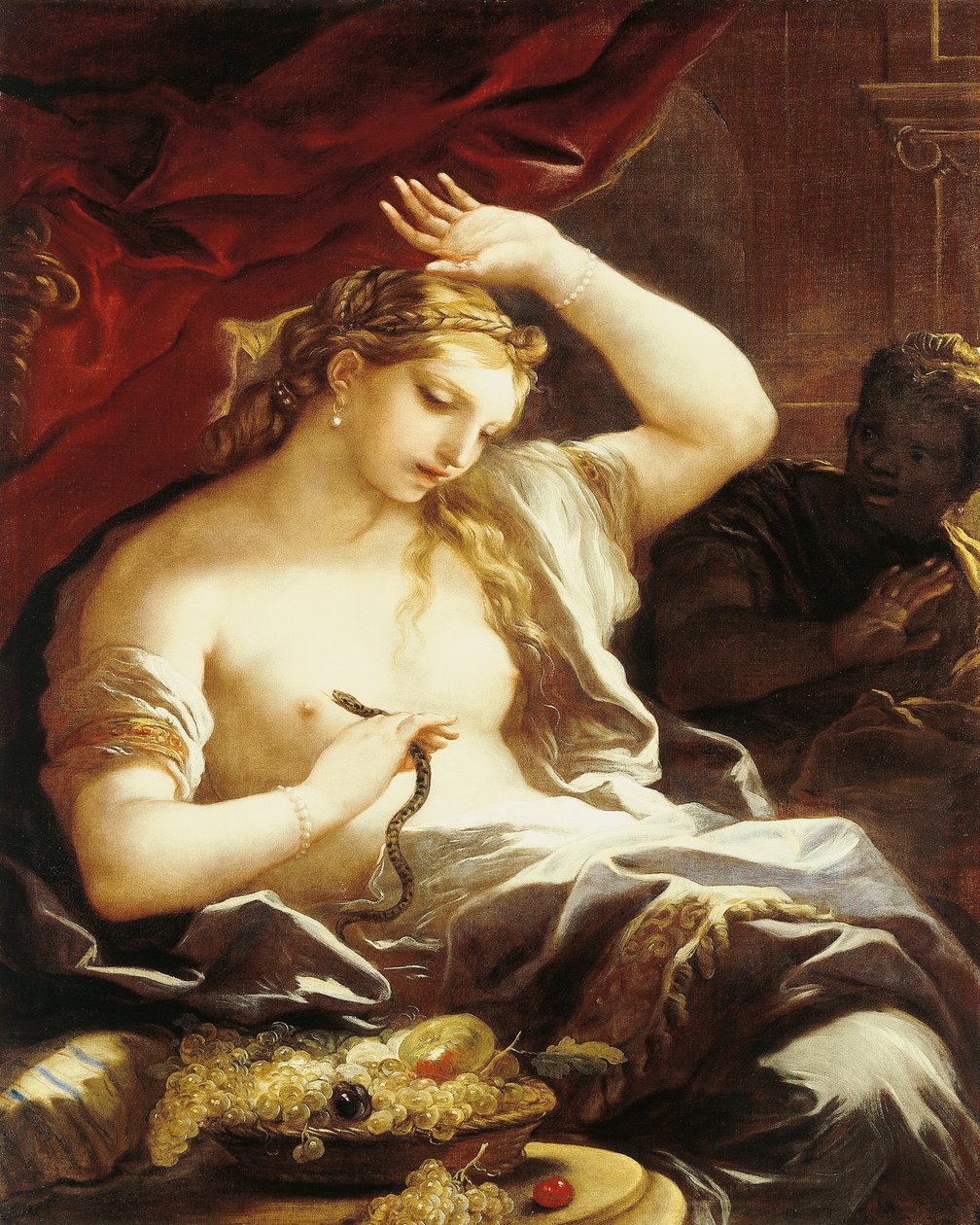 Cleopatran kuolema, Luca Giordano, öljy kankaalle tekijältä Luca Giordano