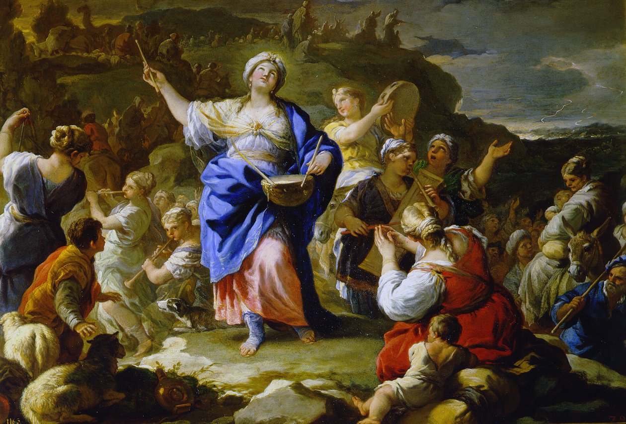 Profeetta Mirjam laulu, 1687 tekijältä Luca Giordano