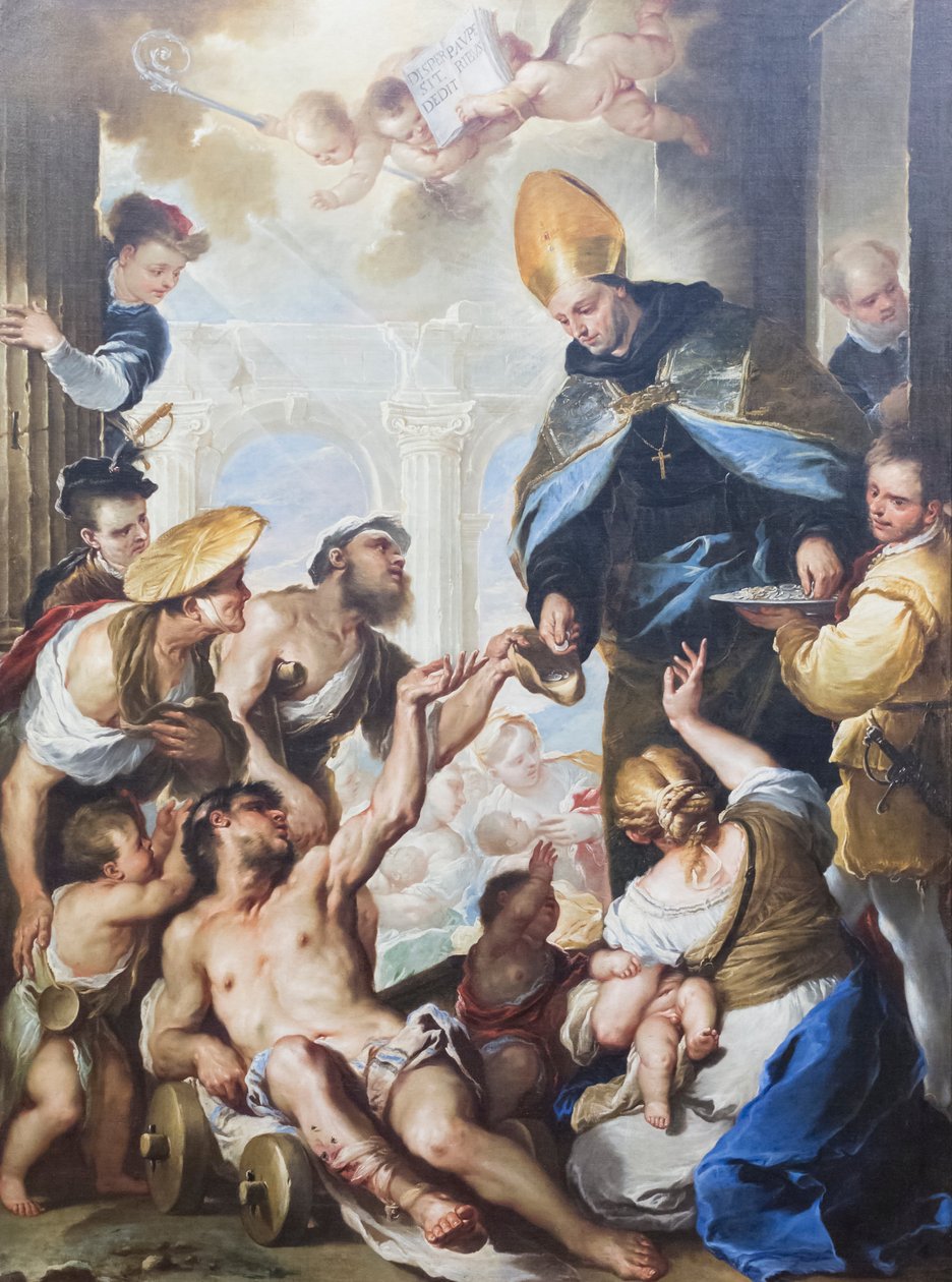 Villanovalaisen Pyhän Thomasin almuja tekijältä Luca Giordano