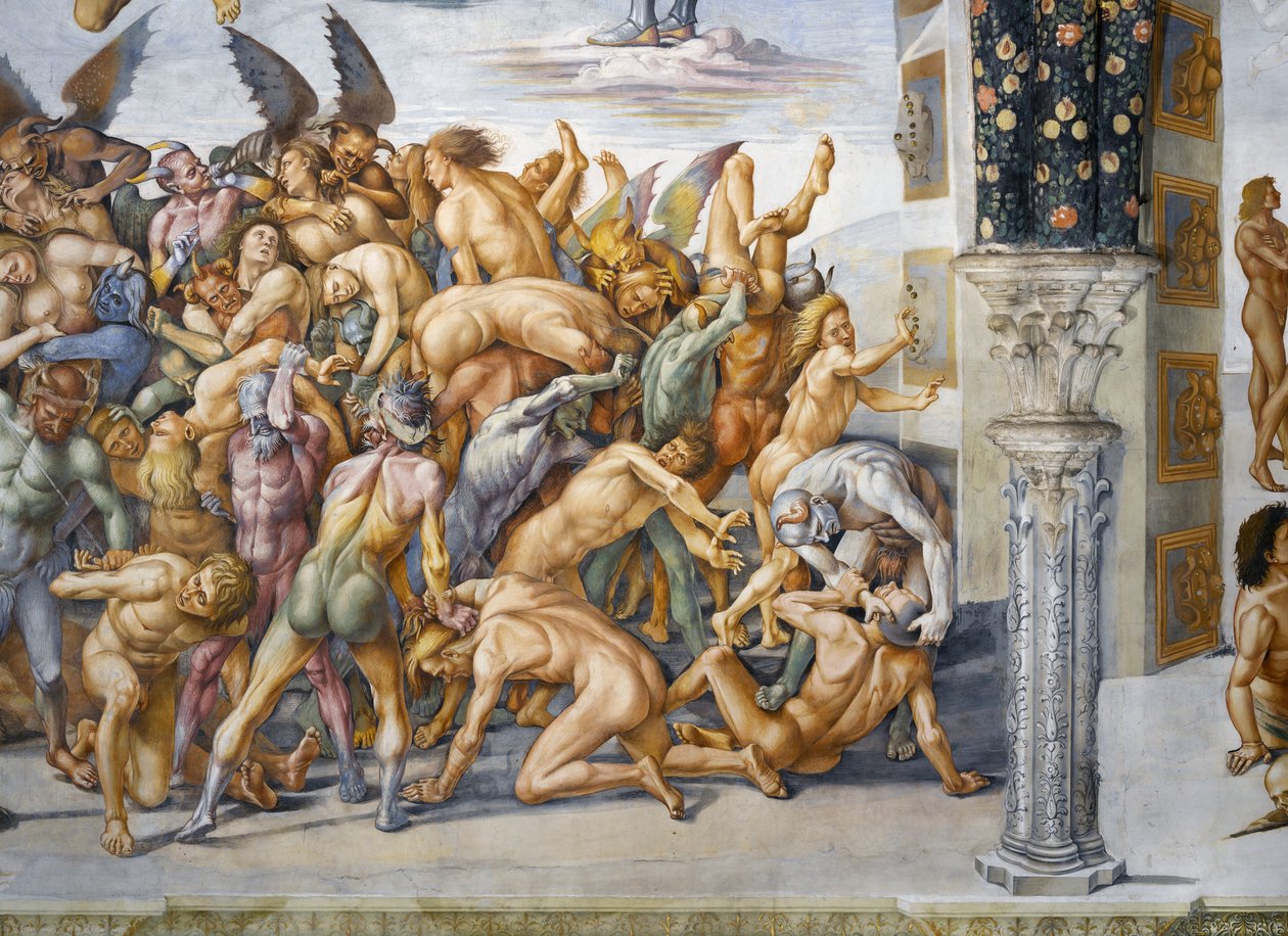Kirottu helvetissä, Last Judgment -frescojaksosta tekijältä Luca Signorelli