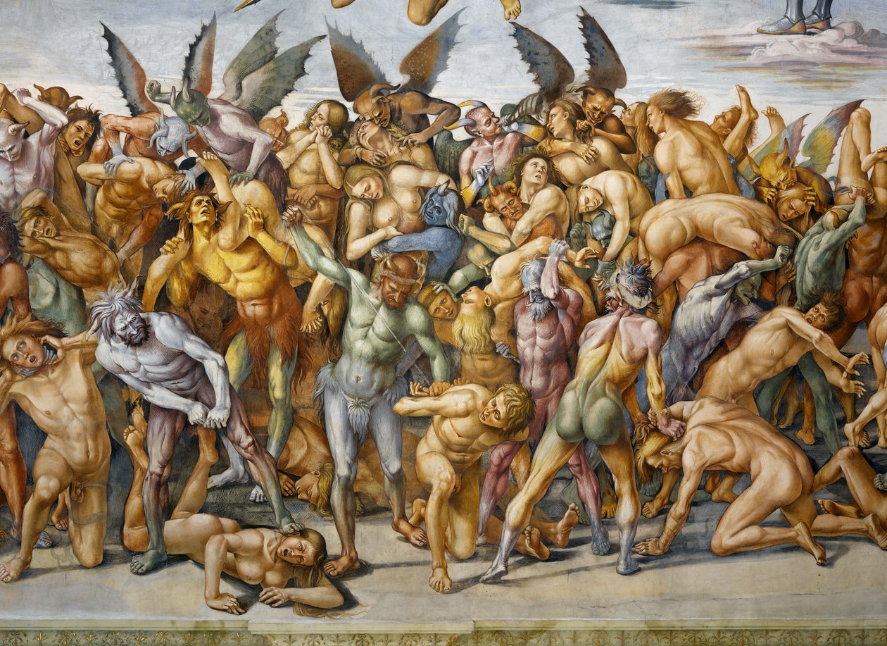 Kirottu helvetissä, Last Judgment -frescojaksosta tekijältä Luca Signorelli