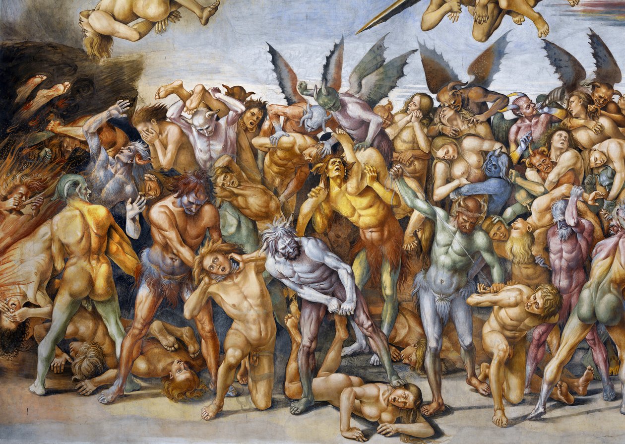Kirottu helvetissä, Last Judgment -frescojaksosta tekijältä Luca Signorelli
