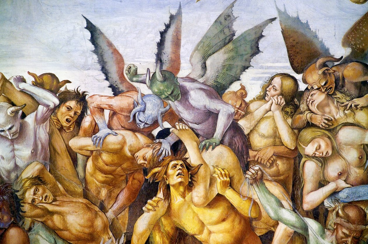 Kirottu helvetissä, Last Judgment -frescojaksosta tekijältä Luca Signorelli