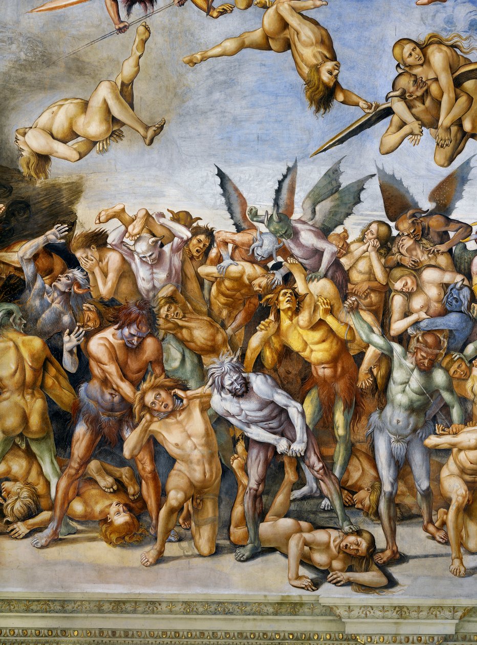 Kirottu helvetissä, Last Judgment -frescojaksosta tekijältä Luca Signorelli