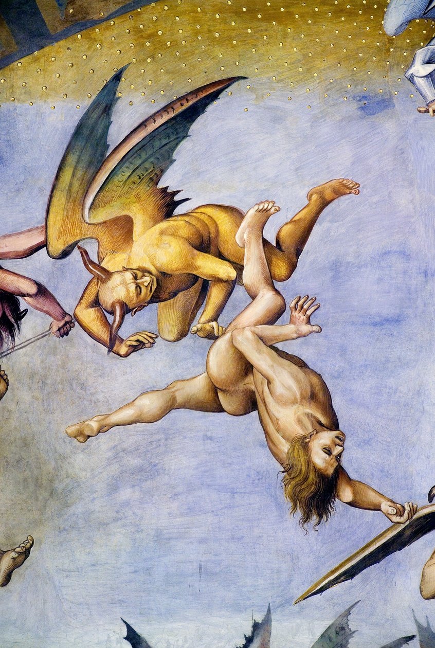 Kirottu helvetissä, Last Judgment -frescojaksosta tekijältä Luca Signorelli