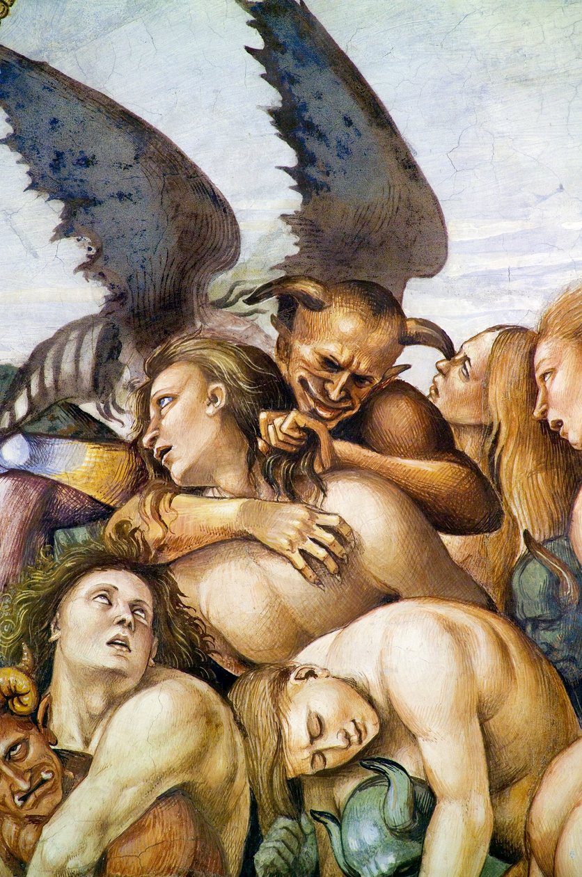 Kirottu helvetissä, Last Judgment -frescojaksosta tekijältä Luca Signorelli