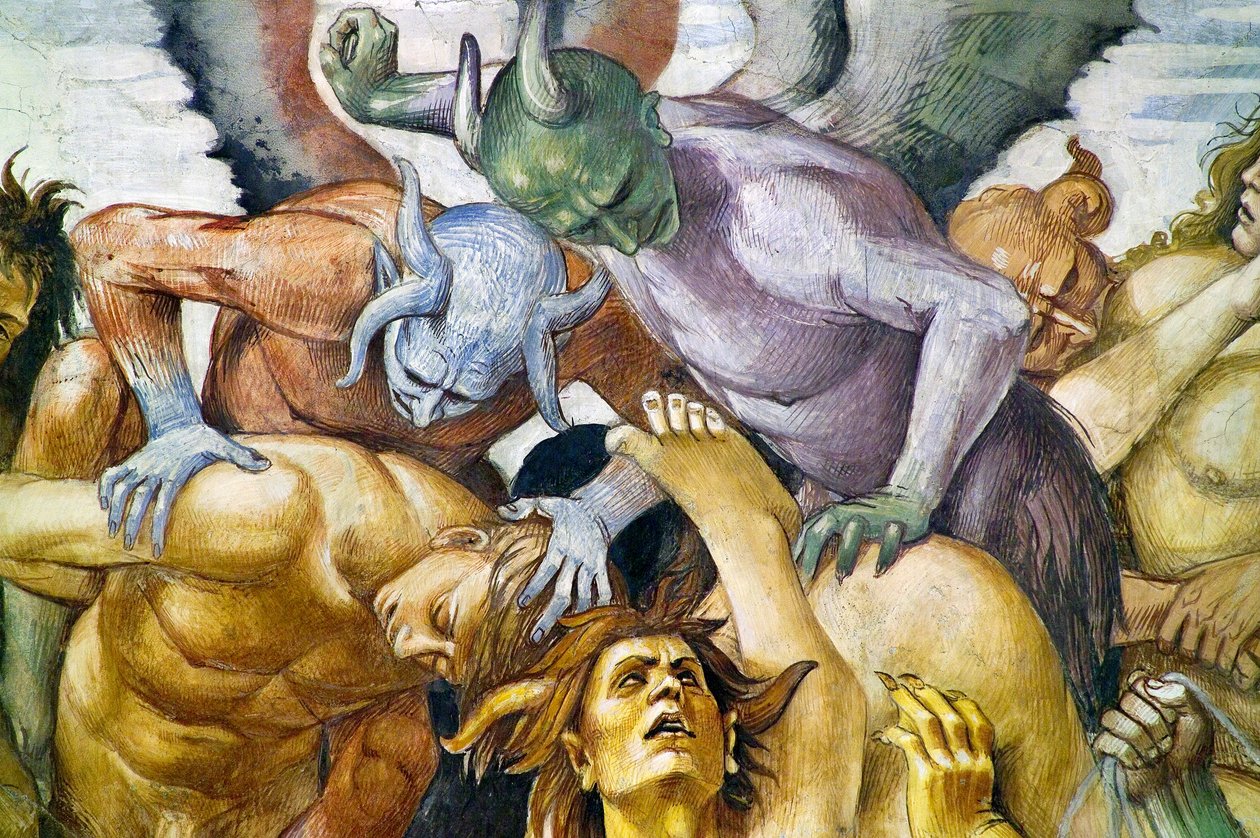 Kirottu helvetissä, Last Judgment -frescojaksosta tekijältä Luca Signorelli