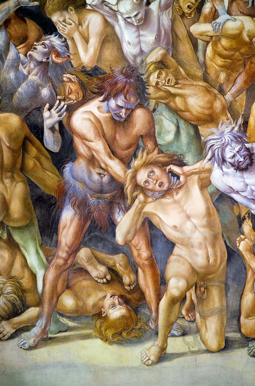 Kirottu helvetissä, Last Judgment -frescojaksosta tekijältä Luca Signorelli