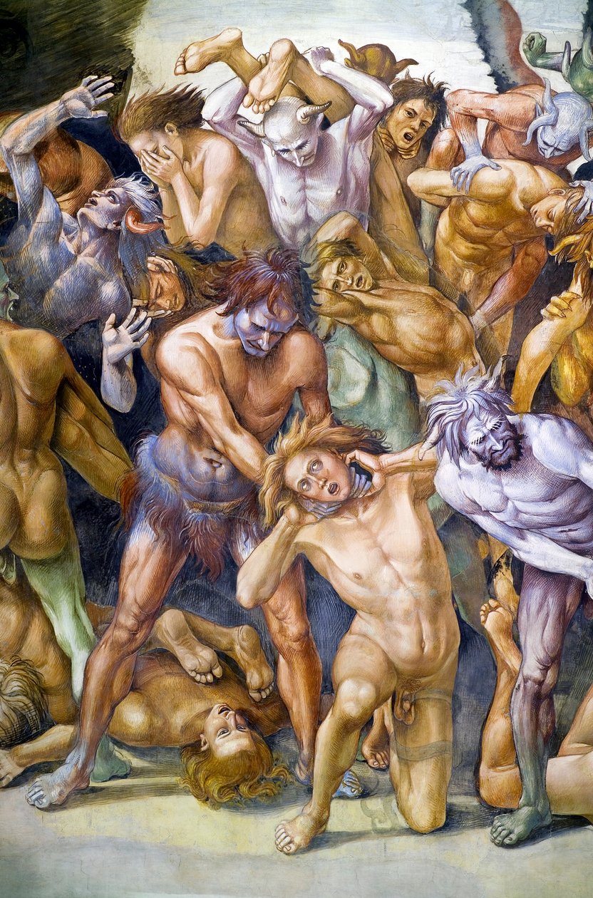 Kirottu helvetissä, Last Judgment -frescojaksosta tekijältä Luca Signorelli