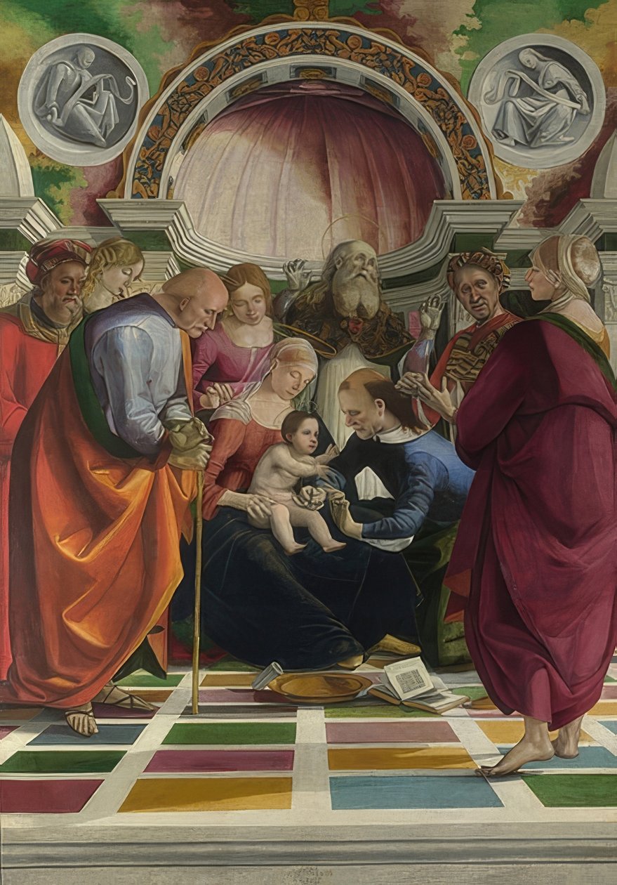 Jeesuksen ympärileikkaus. Noin 1490-91 tekijältä Luca Signorelli