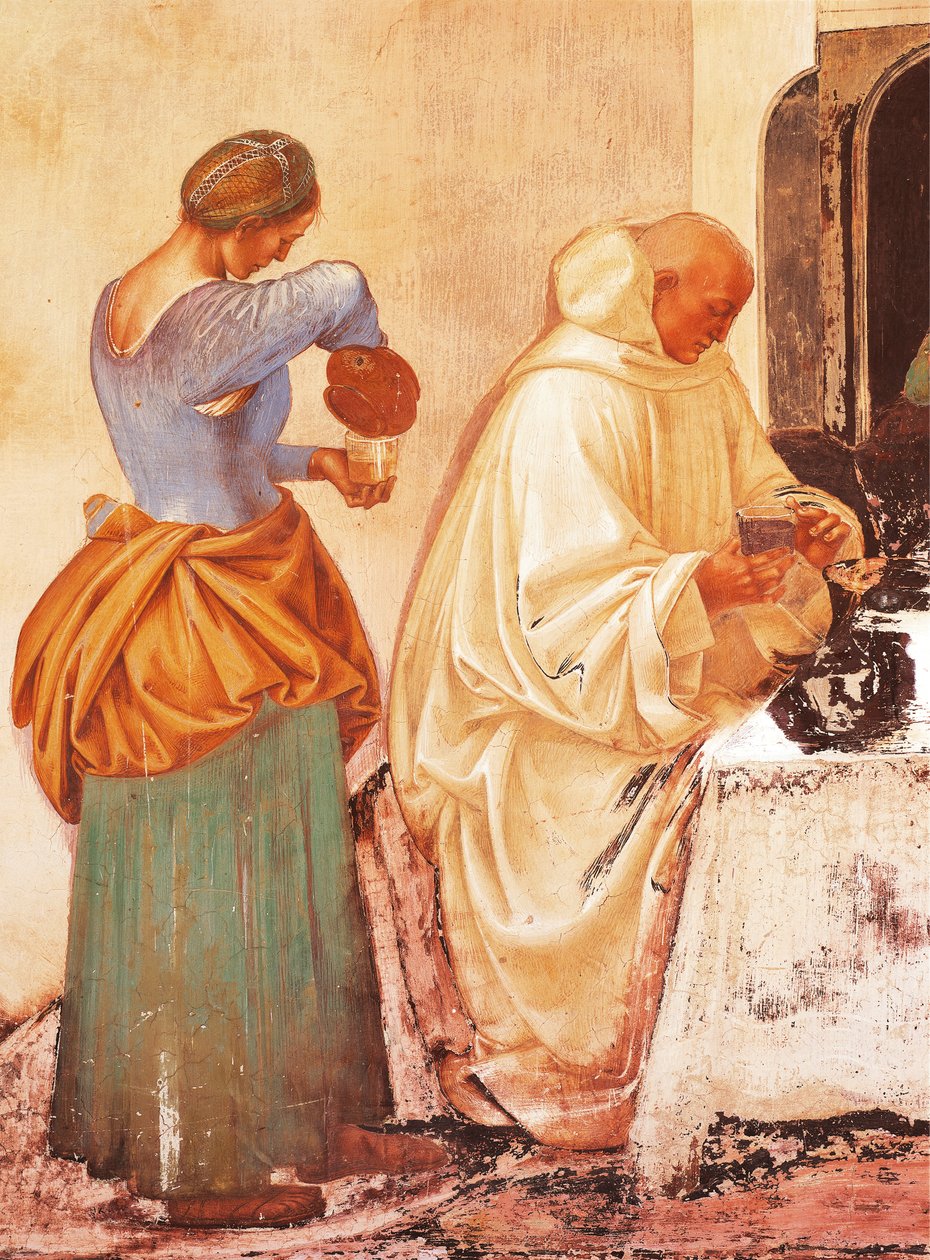 Luca Signorellin (noin 1445-1523) tarinat Pyhästä Benedictuksesta, fresko, Pyhän Benedictin luostari, Monte Oliveto Maggioren luostari tekijältä Luca Signorelli