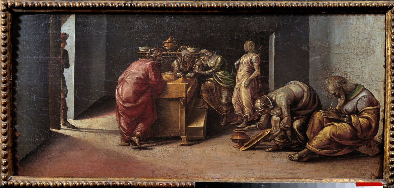 Pyhän Johannes Kastajan syntymä Luca Signorellin (1441-1523) maalaus 1400-luvun su. 0,31x0,7 m tekijältä Luca Signorelli