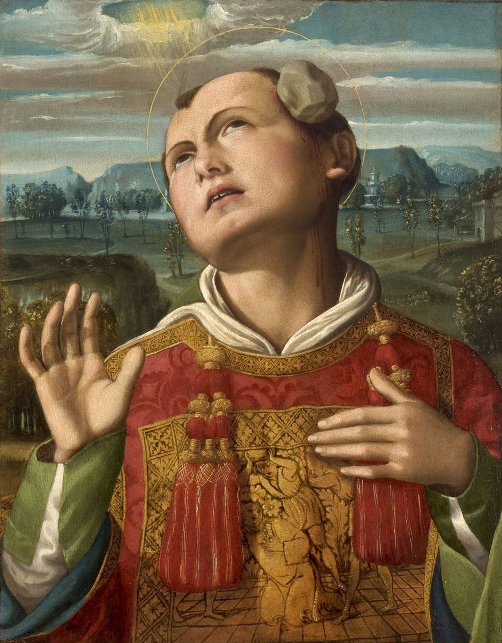 Pyhän Stefanoksen kivittäminen, 1500-1505. tekijältä Luca Signorelli