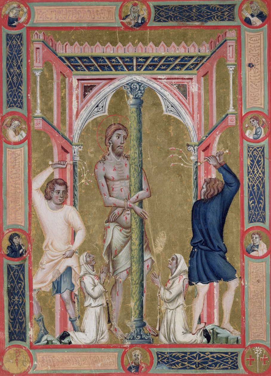 Kristuksen liputus, Mariegola de la Scuola di San Giovanni Evangelista de Venise tekijältä Luca di Paolo Veneziano