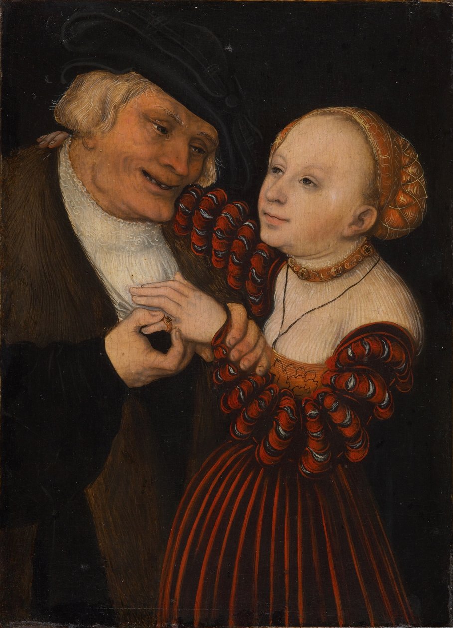 Alter Mann ja Mädchen tekijältä Lucas Cranach the Elder