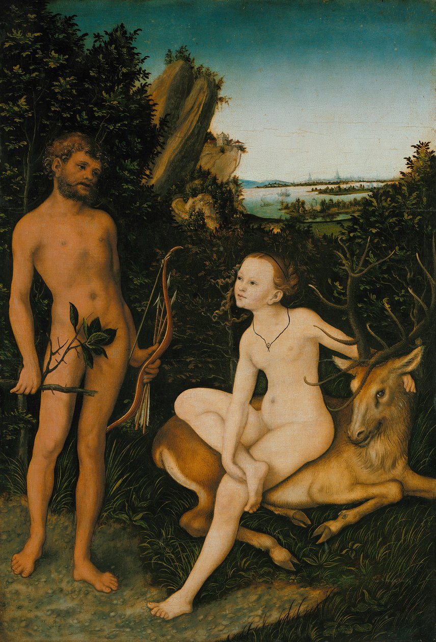 Apollo ja Diana metsämaisemassa tekijältä Lucas Cranach the Elder