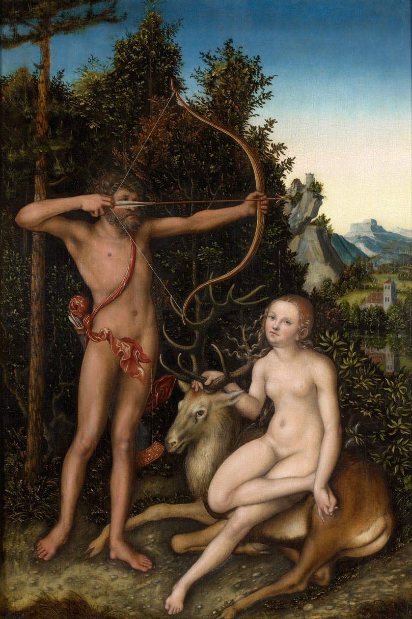 Apollo ja Diana tekijältä Lucas Cranach the Elder