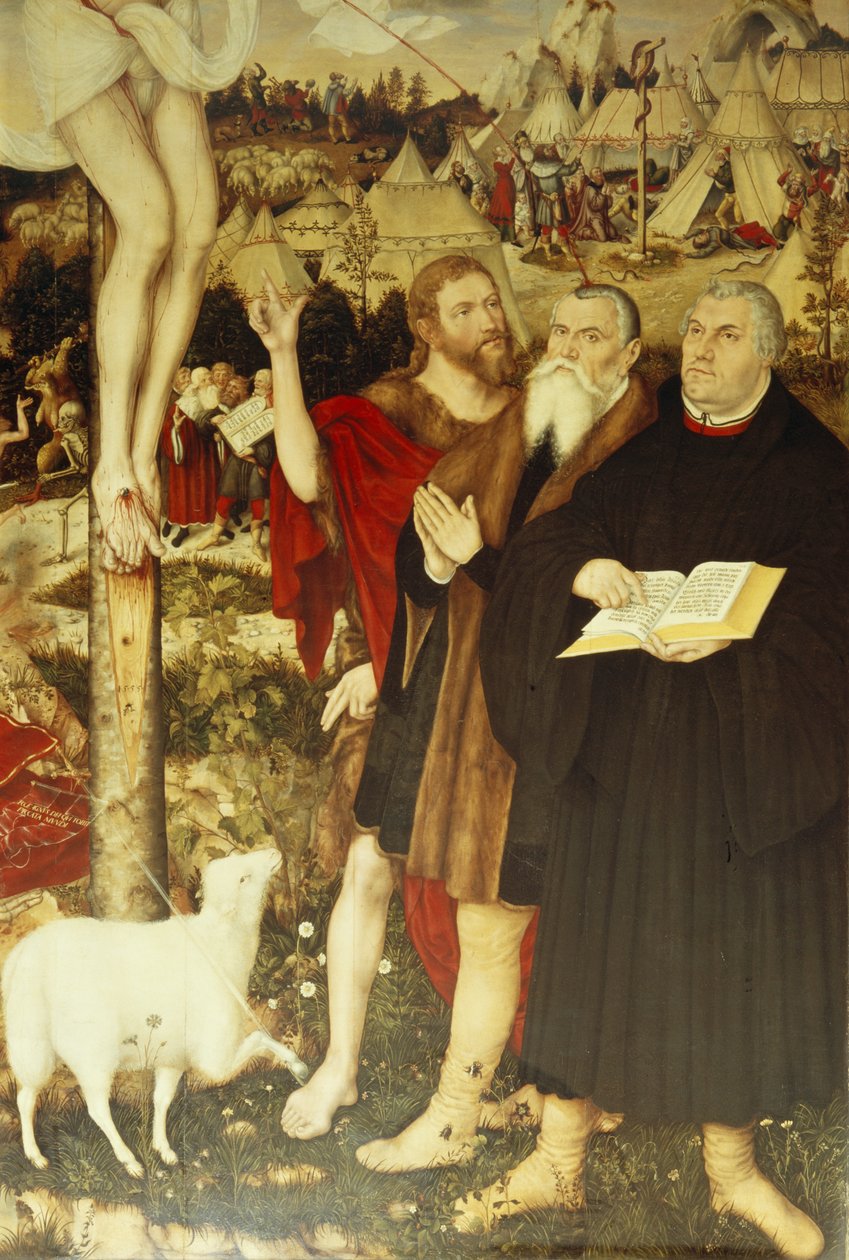 Kristus ristillä, 1552-55 (yksityiskohta numerosta 308464) tekijältä Lucas Cranach the Elder