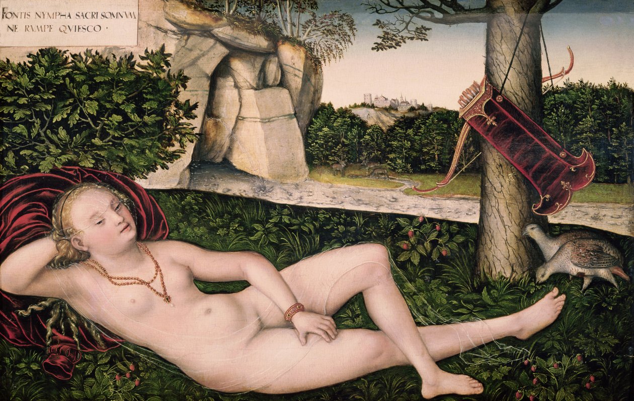 Diana lepäämässä, tai Lähteen nymfi, 1537. tekijältä Lucas Cranach the Elder