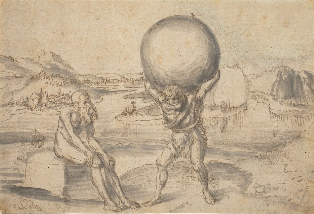 Herkules und Atlas tekijältä Lucas Cranach the Elder