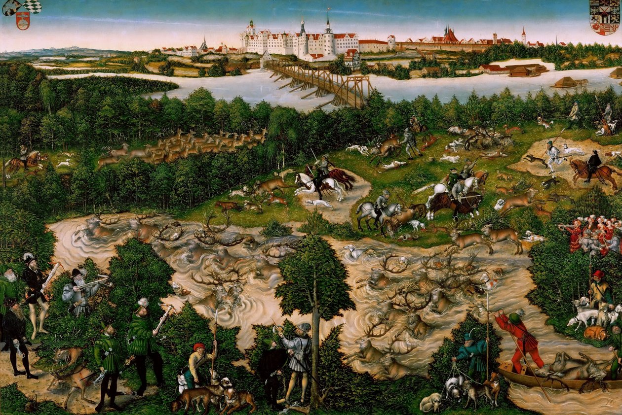 Hirschjagd des Kurfürsten Johann Friedrich tekijältä Lucas Cranach the Elder