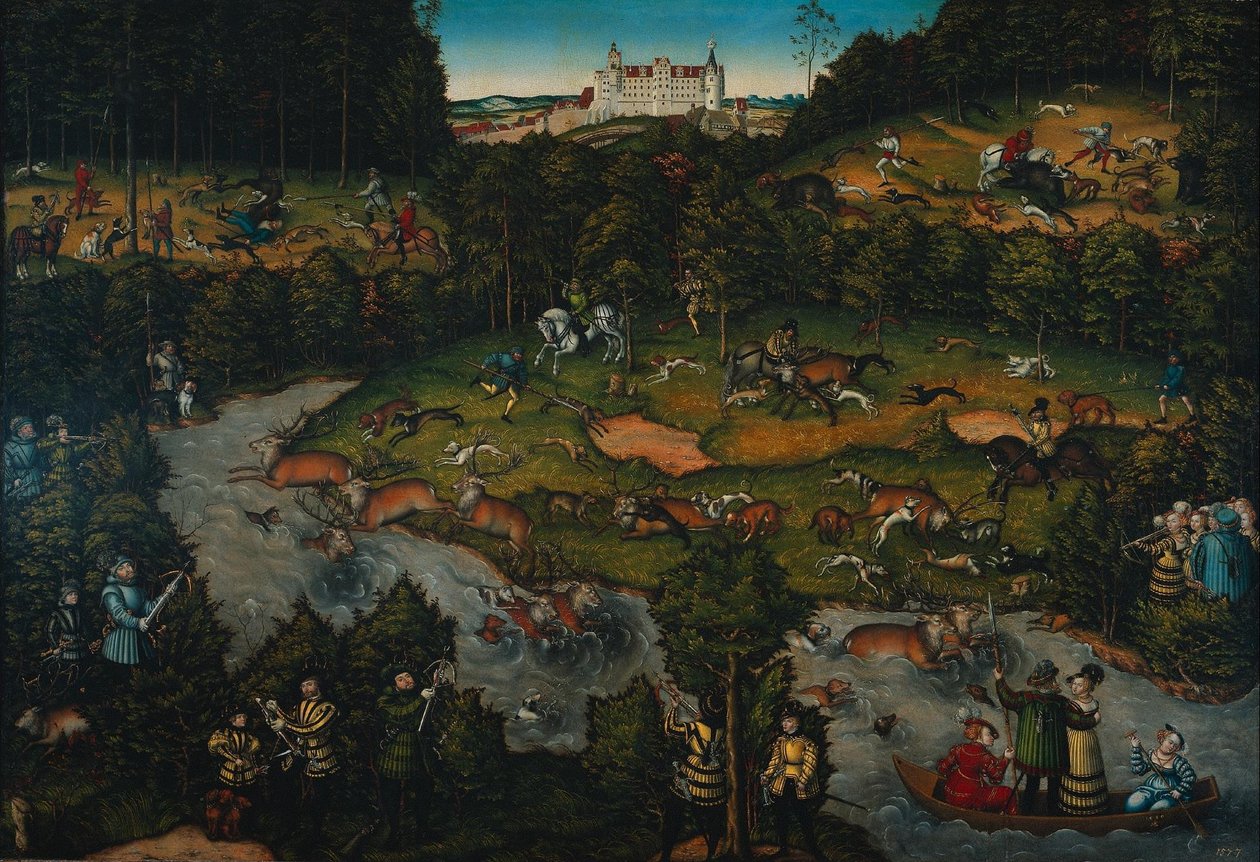 Hofjagd bei Schloss Hartenfels tekijältä Lucas Cranach the Elder