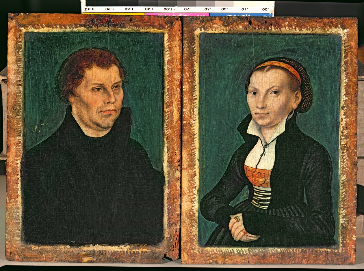 Martin Luther, Katharina von Bora, n. 1526 tekijältä Lucas Cranach the Elder