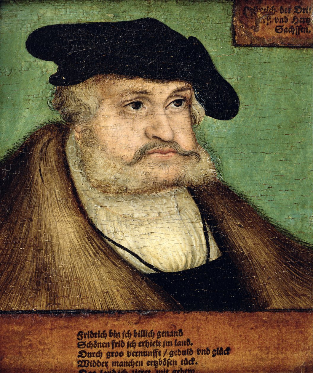 Muotokuva Friedrich III:sta (1463-1525) Saksin vaaliruhtinas, 1532 tekijältä Lucas Cranach the Elder