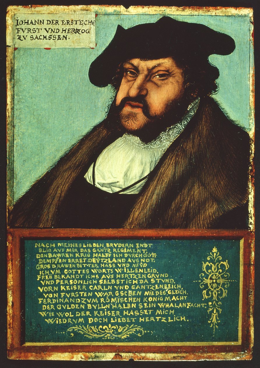 John I:n (1468-1532) Saksin vaaliruhtinas, Saksin vaaliruhtinas, n. 1533 muotokuva tekijältä Lucas Cranach the Elder