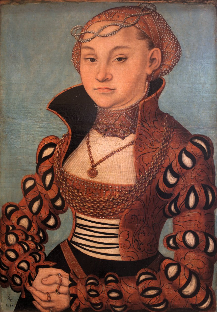 Muotokuva jalo Saksin nainen tekijältä Lucas Cranach the Elder