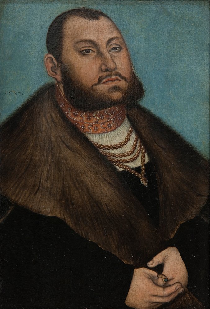 Porträt des Kurfürsten Johann Friedrich des Großmütigen von Sachsen tekijältä Lucas Cranach the Elder