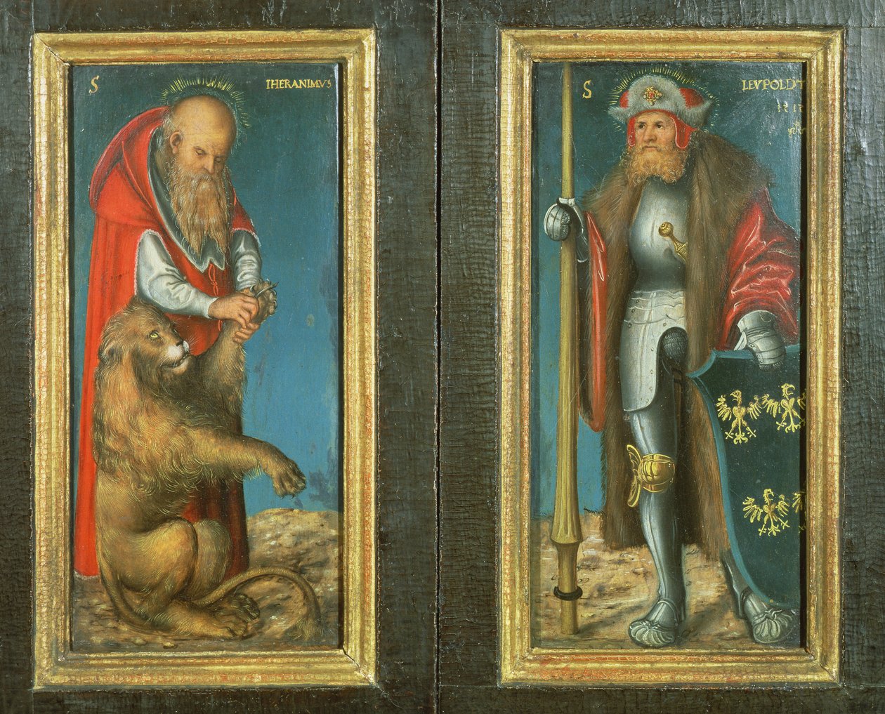 SS. Jerome ja Leopold, 1515 (paneeli) tekijältä Lucas Cranach the Elder