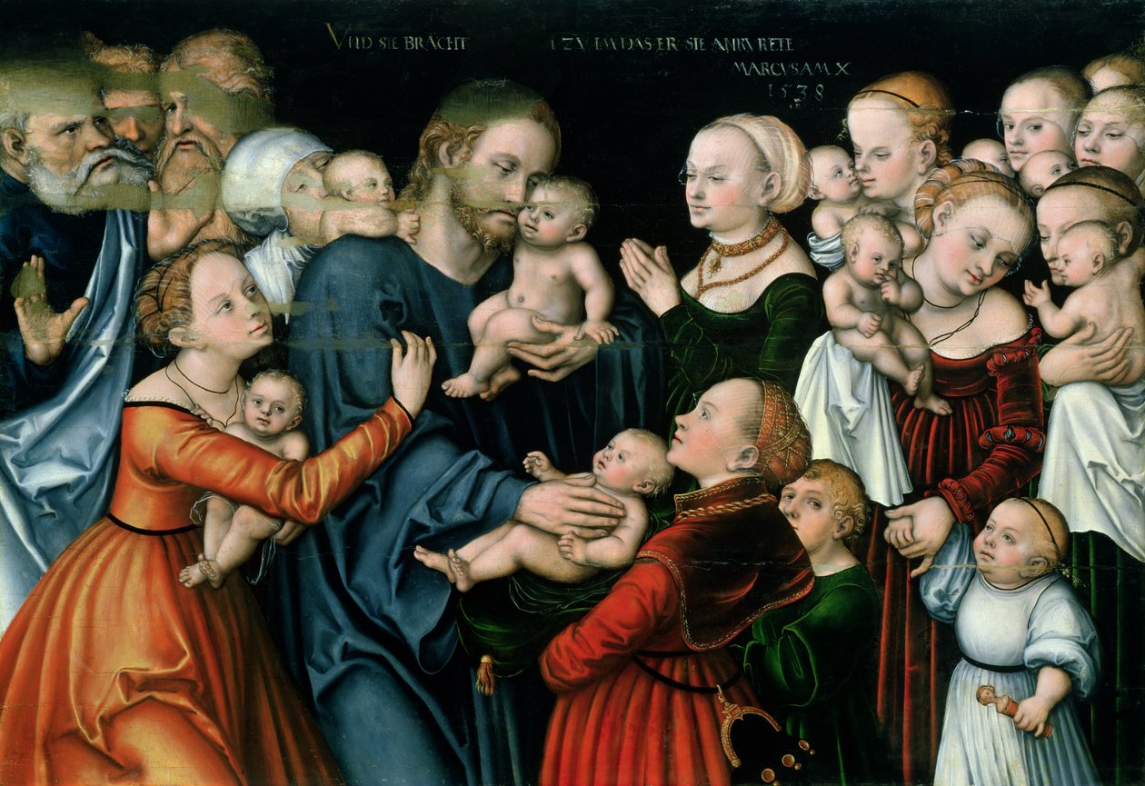 Anna pienten lasten tulla luokseni, 1538 tekijältä Lucas Cranach the Elder