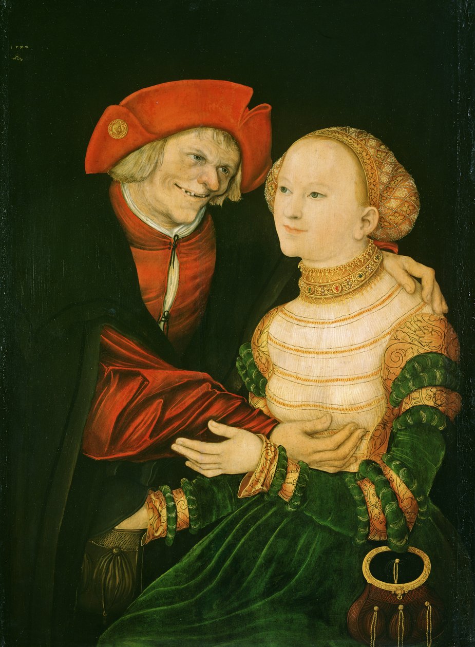 Huonosti soveltuva pariskunta, 1522 tekijältä Lucas Cranach the Elder