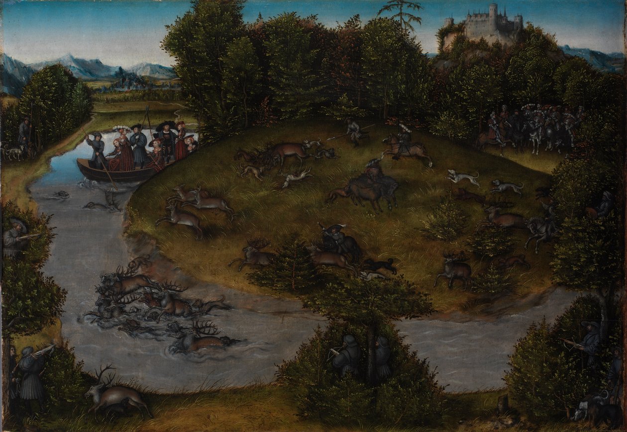 Vaaliruhtinas Frederick the Wise -miesten metsästys tekijältä Lucas Cranach the Elder