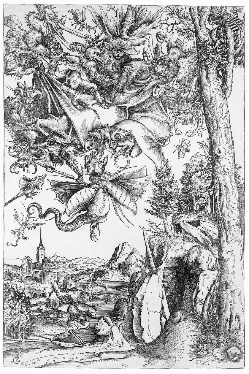 Pyhän Antoniuksen kiusaus, 1506 tekijältä Lucas Cranach the Elder