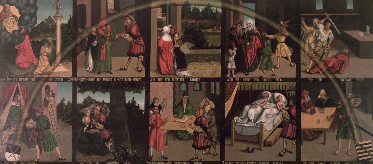 Kymmenen käskyä tekijältä Lucas Cranach the Elder