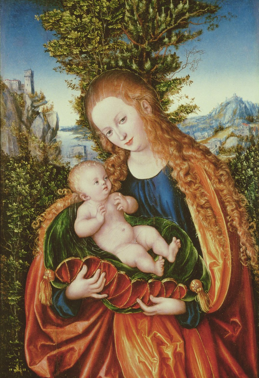 Neitsyt ja lapsi, 1518 tekijältä Lucas Cranach the Elder