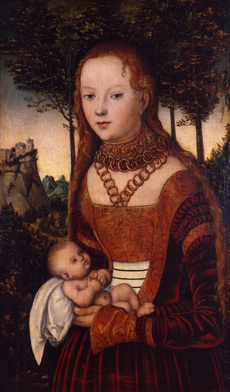 Nuori äiti lapsen kanssa tekijältä Lucas Cranach the Elder